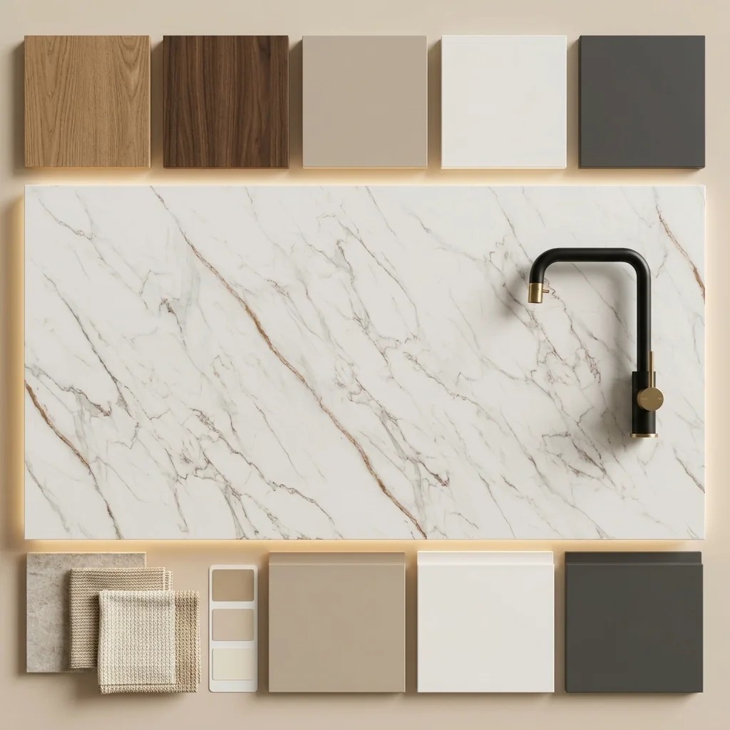Calacatta Platino Bianco — пример работы